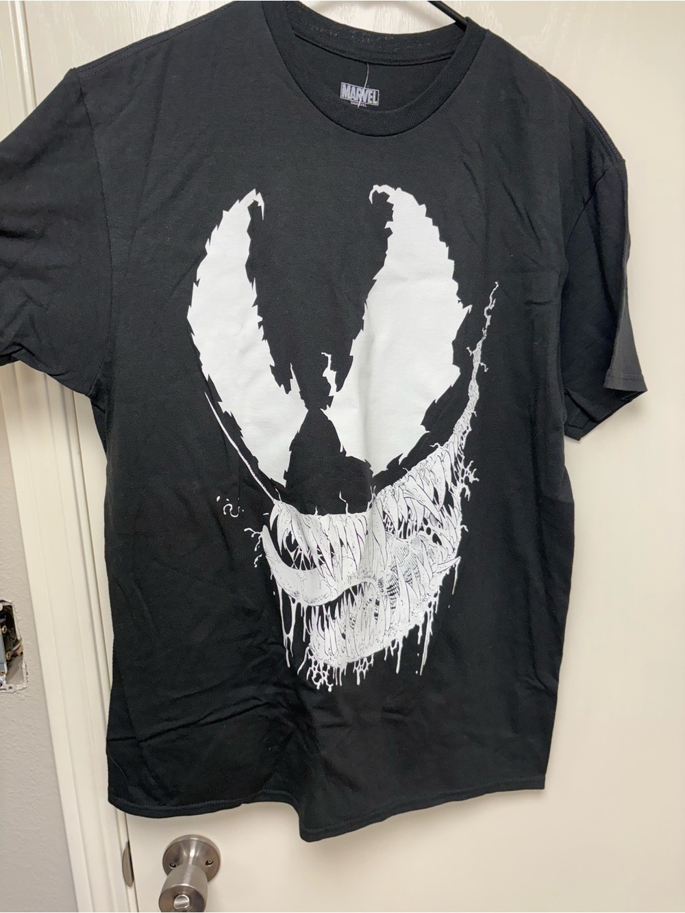 Marvel Black Tee with White Venom Graphic
